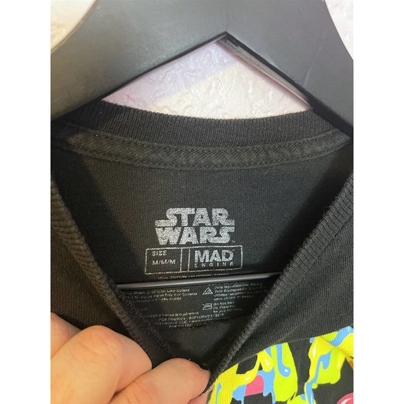 Star Wars Paint Logo T-Shirt Vader Vintage Black Shirt Darth Retro Kids Tee M - Picture 3 of 3